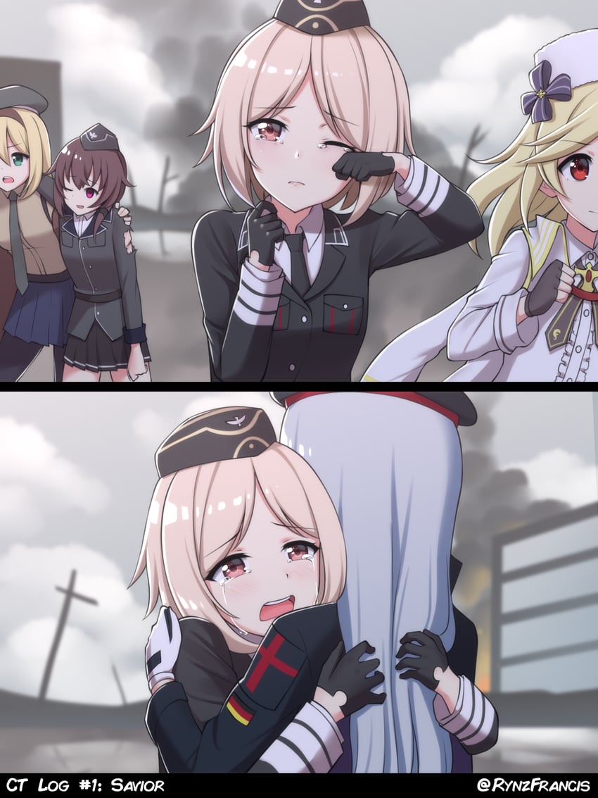 hk416, mp40, nagant revolver, m1 garand, and p38 (girls' frontline) drawn by rynzfrancis