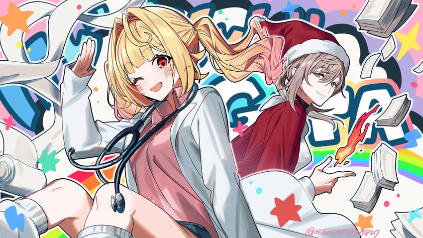 hoshikawa sara and kanae (nijisanji and 1 more) drawn by ninahachi
