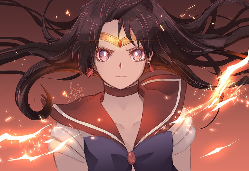 hino rei and sailor mars (bishoujo senshi sailor moon) drawn by kom_(water0371)