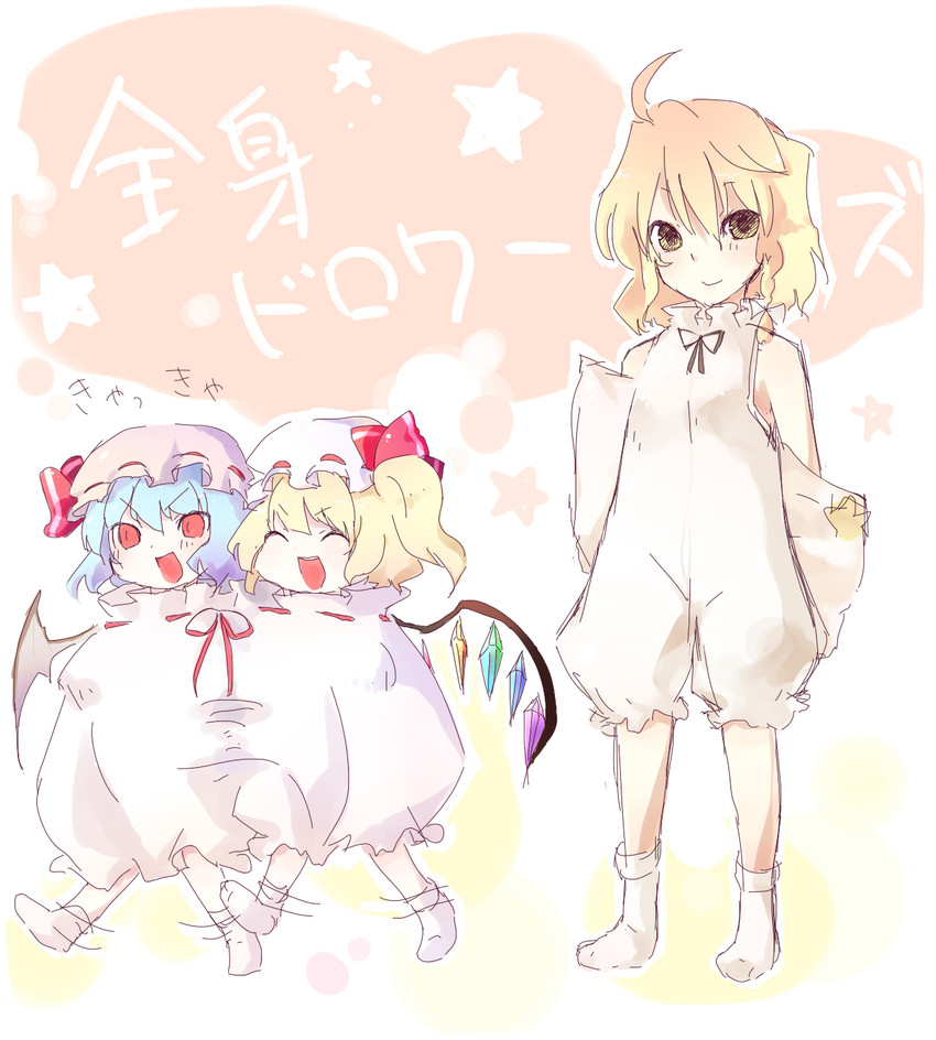 kirisame marisa, remilia scarlet, and flandre scarlet (touhou) drawn by sanayoshi_(wendell)