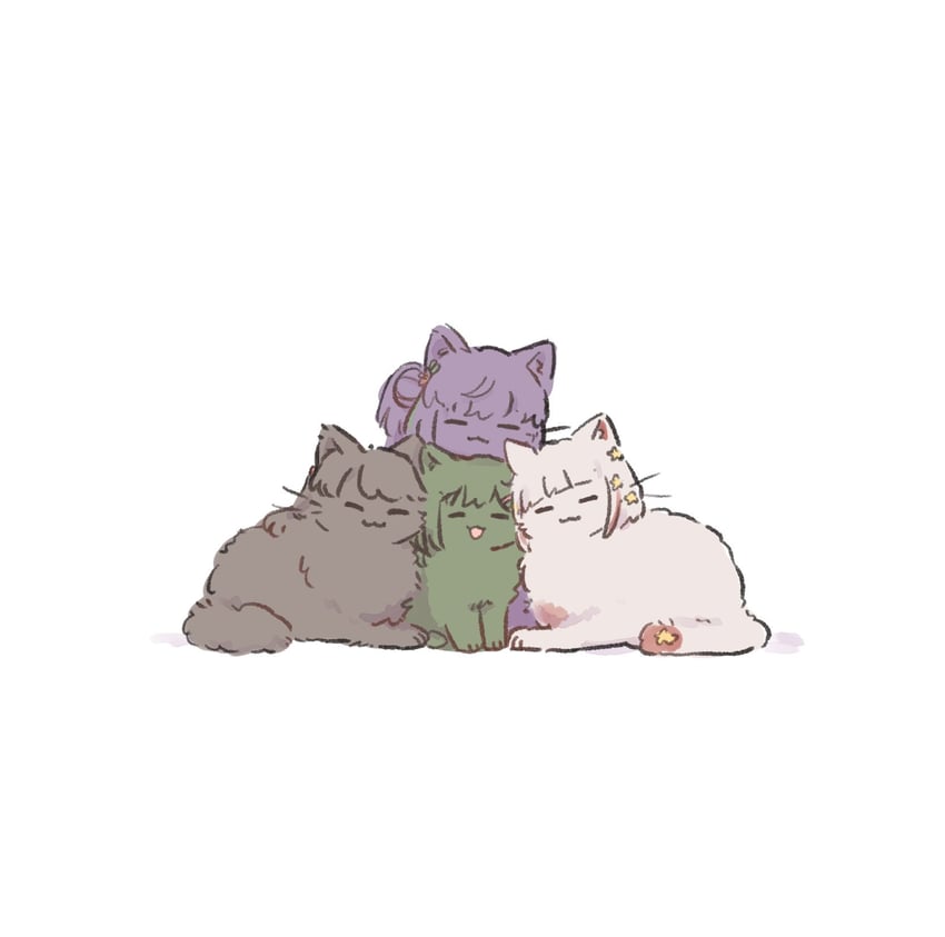 fujishima megumi, otomune kozue, yugiri tsuzuri, and ogami sachi (love live! and 1 more) drawn by ao_kaeru