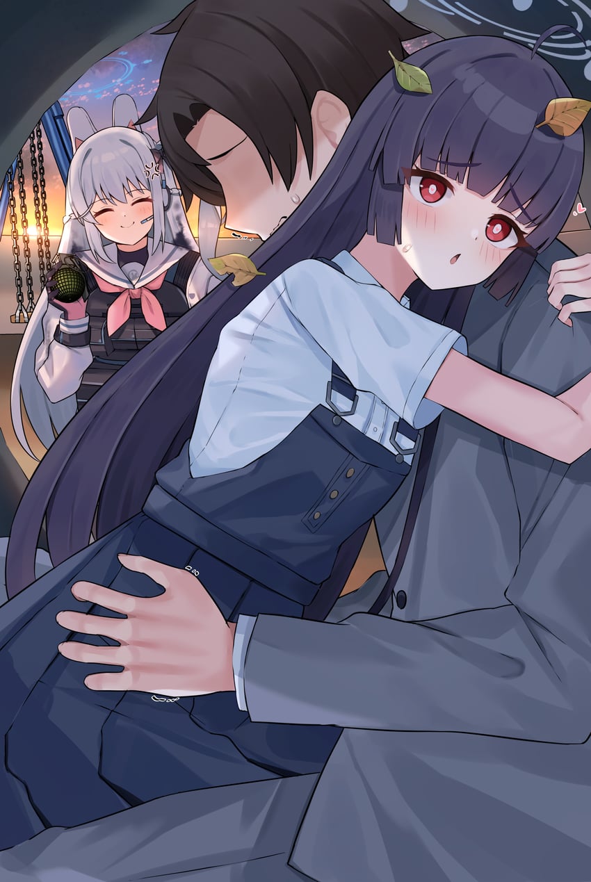 sensei, miyu, and miyako (blue archive and 1 more) drawn by mi_taro333