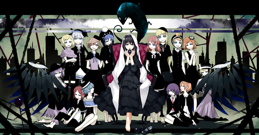 akemi homura and clara dolls (mahou shoujo madoka magica and 1 more) drawn by sakuraba_yuuki