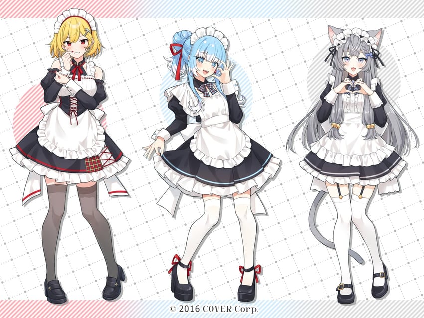 kaela kovalskia, kobo kanaeru, and vestia zeta (hololive and 1 more) drawn by puunyannyan