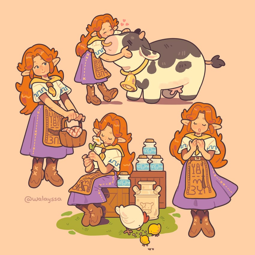 malon and cucco (the legend of zelda and 1 more) drawn by walayssa