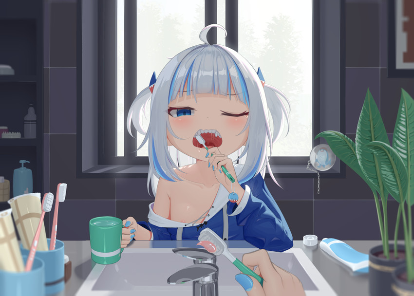 gawr gura (hololive and 1 more) drawn by tenroy