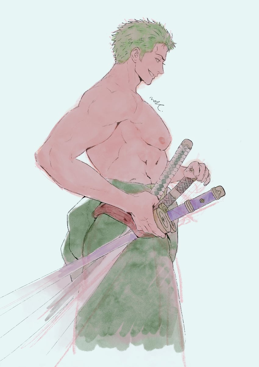 roronoa zoro (one piece) drawn by nok_(nok_1)