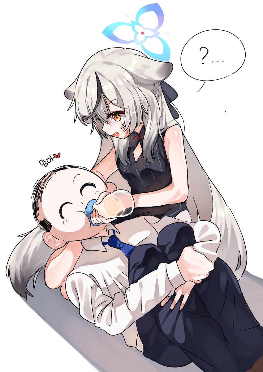 sensei, doodle sensei, and kokona (blue archive) drawn by je_o_mo