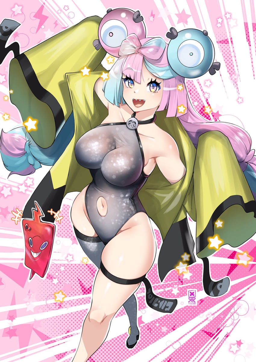 iono, rotom, and rotom phone (pokemon and 1 more) drawn by kenron_toqueen