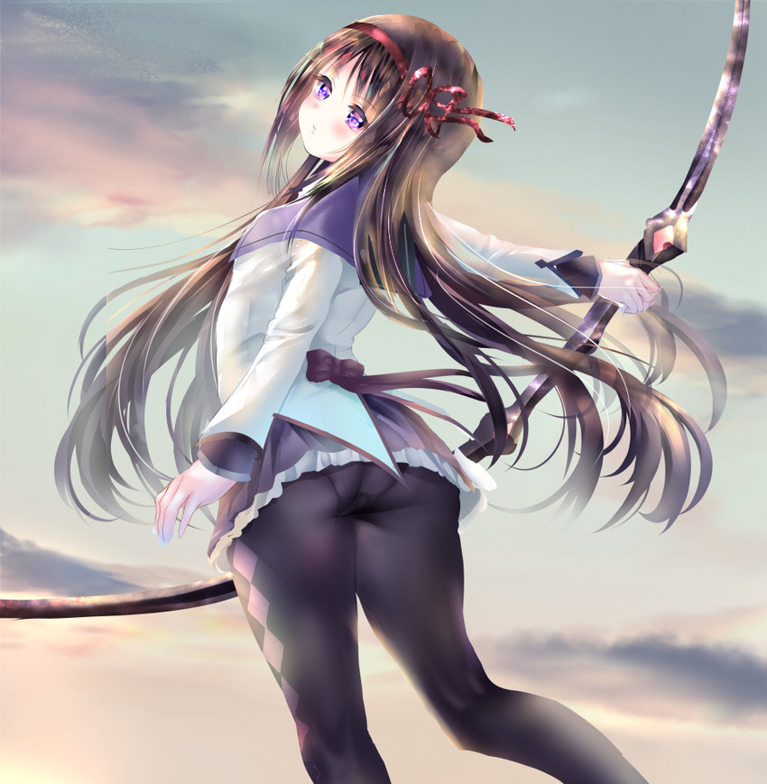 akemi homura (mahou shoujo madoka magica) drawn by ponytail_korosuke