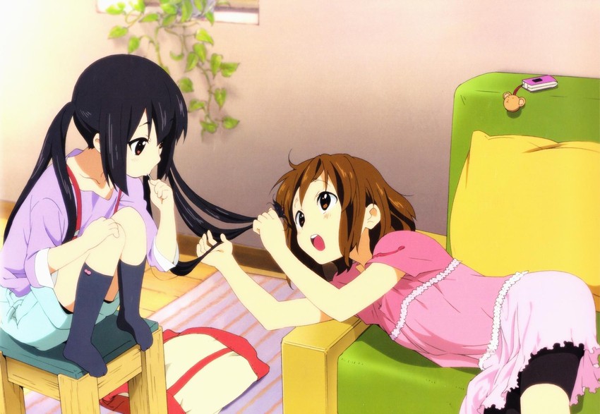 nakano azusa and hirasawa yui (k-on!) drawn by makita_masaya