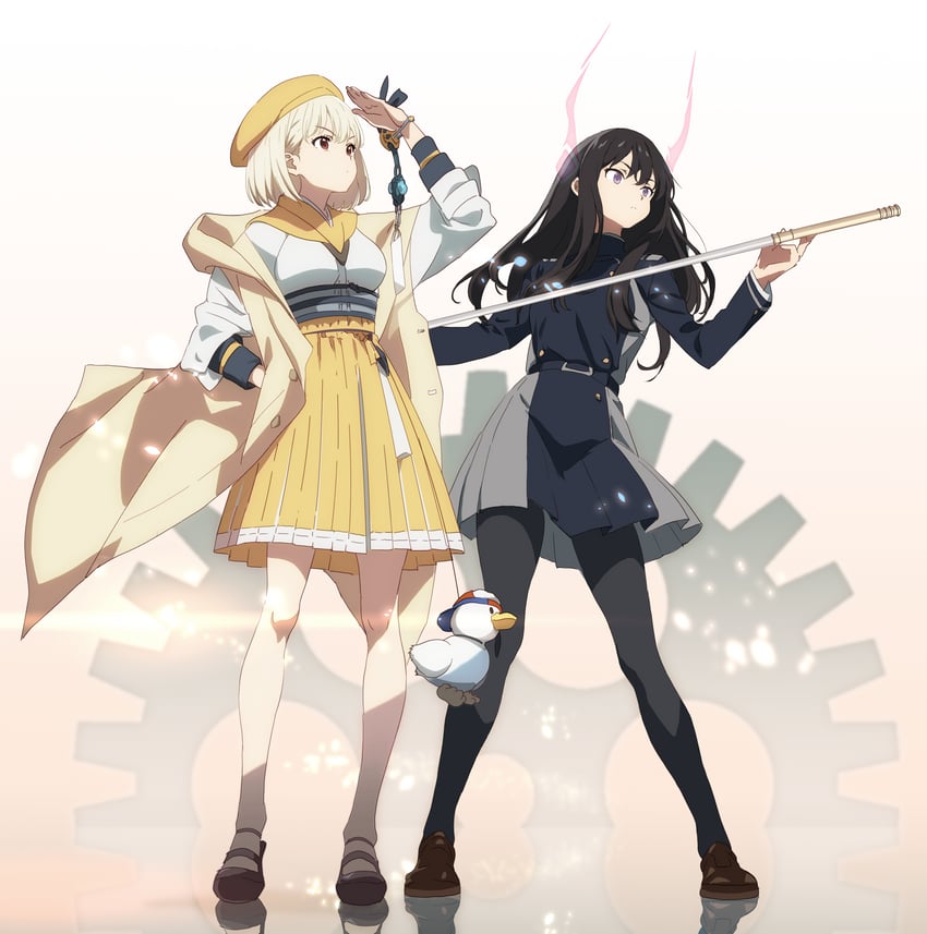 nishikigi chisato, inoue takina, and subaru duck (hololive and 1 more) drawn by washu_junkyu