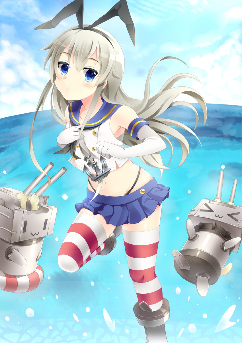 shimakaze and rensouhou-chan (kantai collection) drawn by wars-ma