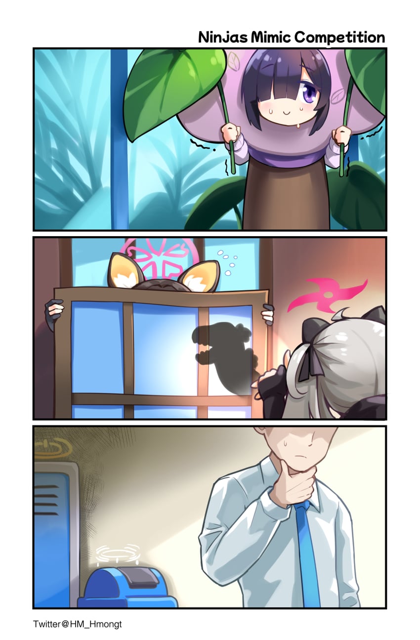sensei, miyu, izuna, yuzu, michiru, and 1 more (blue archive) drawn by hm_(hmongt)