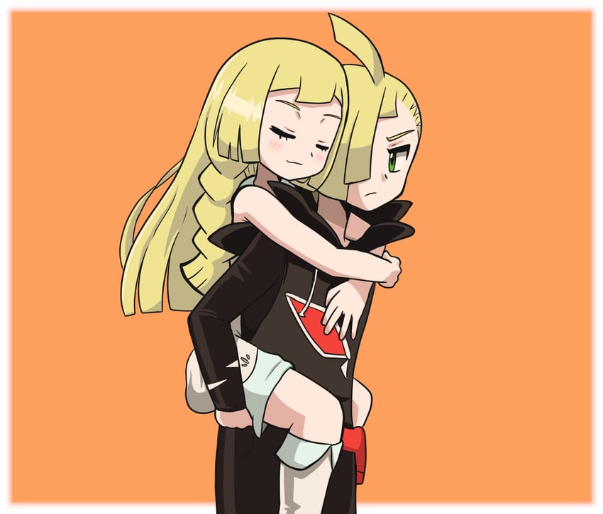 lillie and gladion (pokemon and 1 more) drawn by takamame