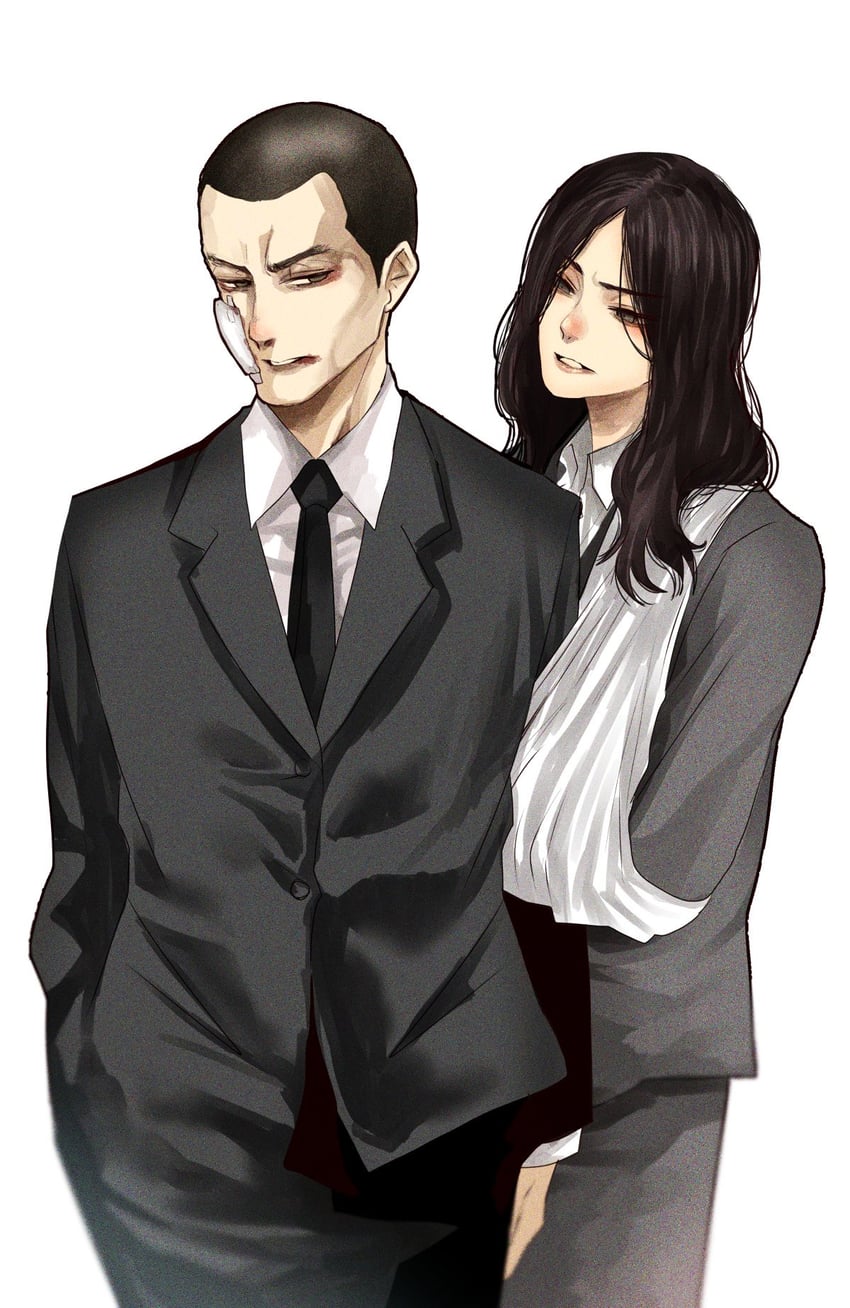 touma saya and sebumi takeru (spec) drawn by gunjyou_(gunjyou_00)