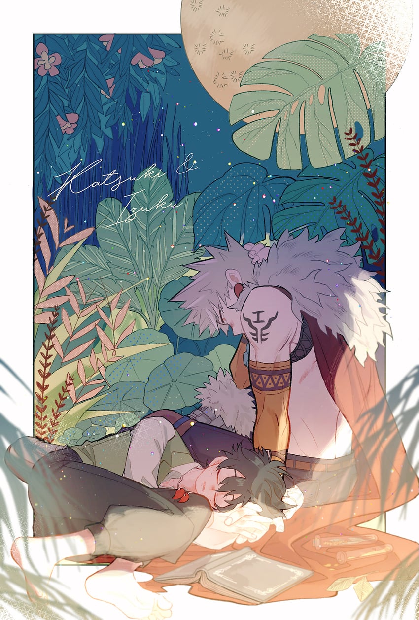 midoriya izuku and bakugou katsuki (boku no hero academia) drawn by karasu_(milkcube)