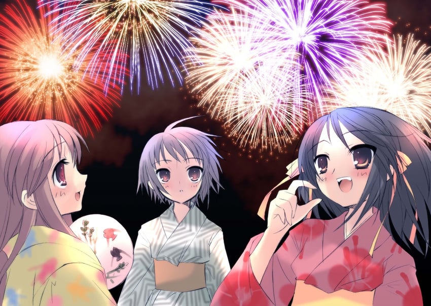 suzumiya haruhi, nagato yuki, and asahina mikuru (suzumiya haruhi no yuuutsu) drawn by ito_noizi