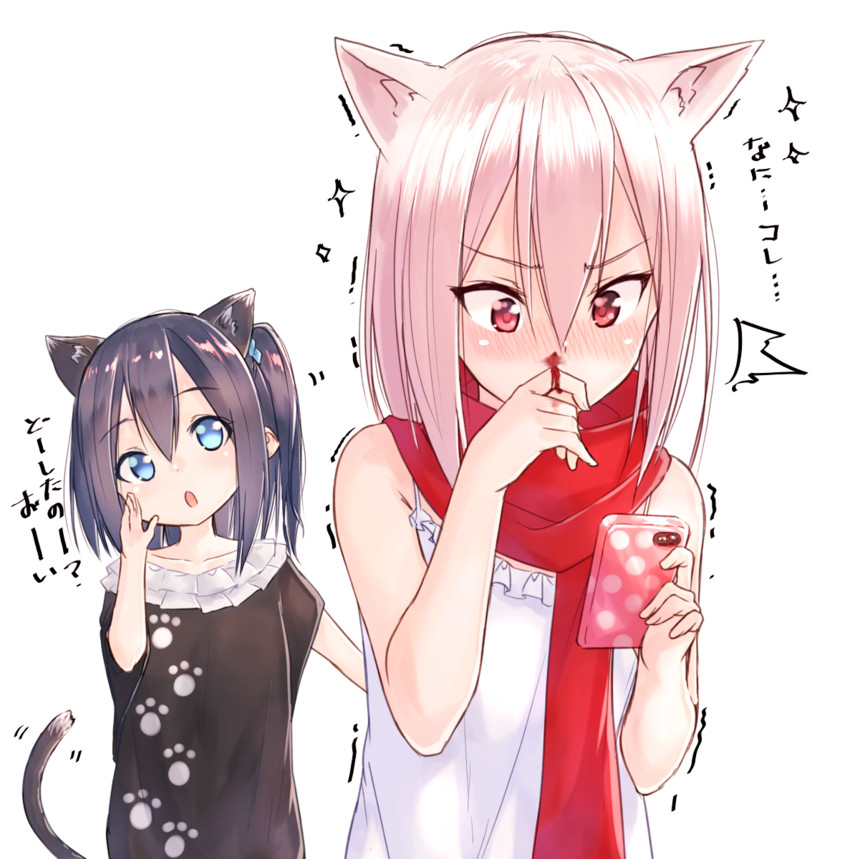 suzunari shizuku and suzunari arare (original) drawn by yuki_arare