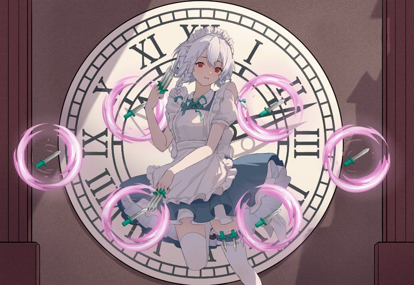 izayoi sakuya (touhou and 1 more) drawn by kulomi