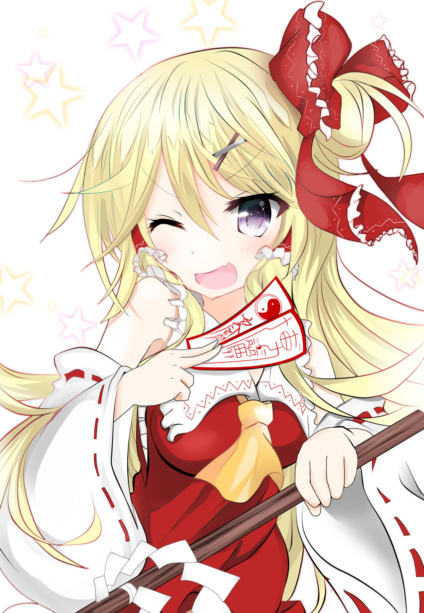 hakurei reimu and kujou karen (touhou and 1 more) drawn by kuromiko_shoujo