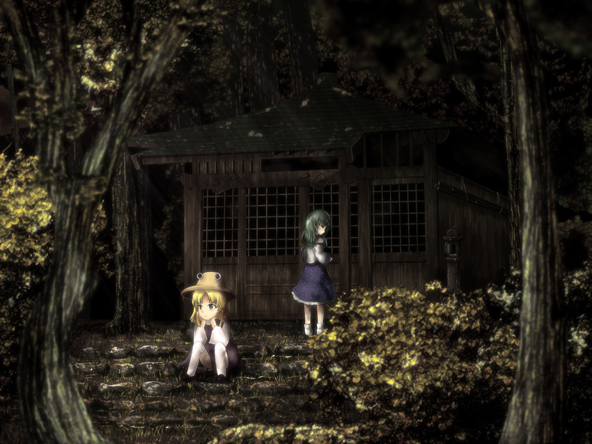 kochiya sanae and moriya suwako (touhou) drawn by knj