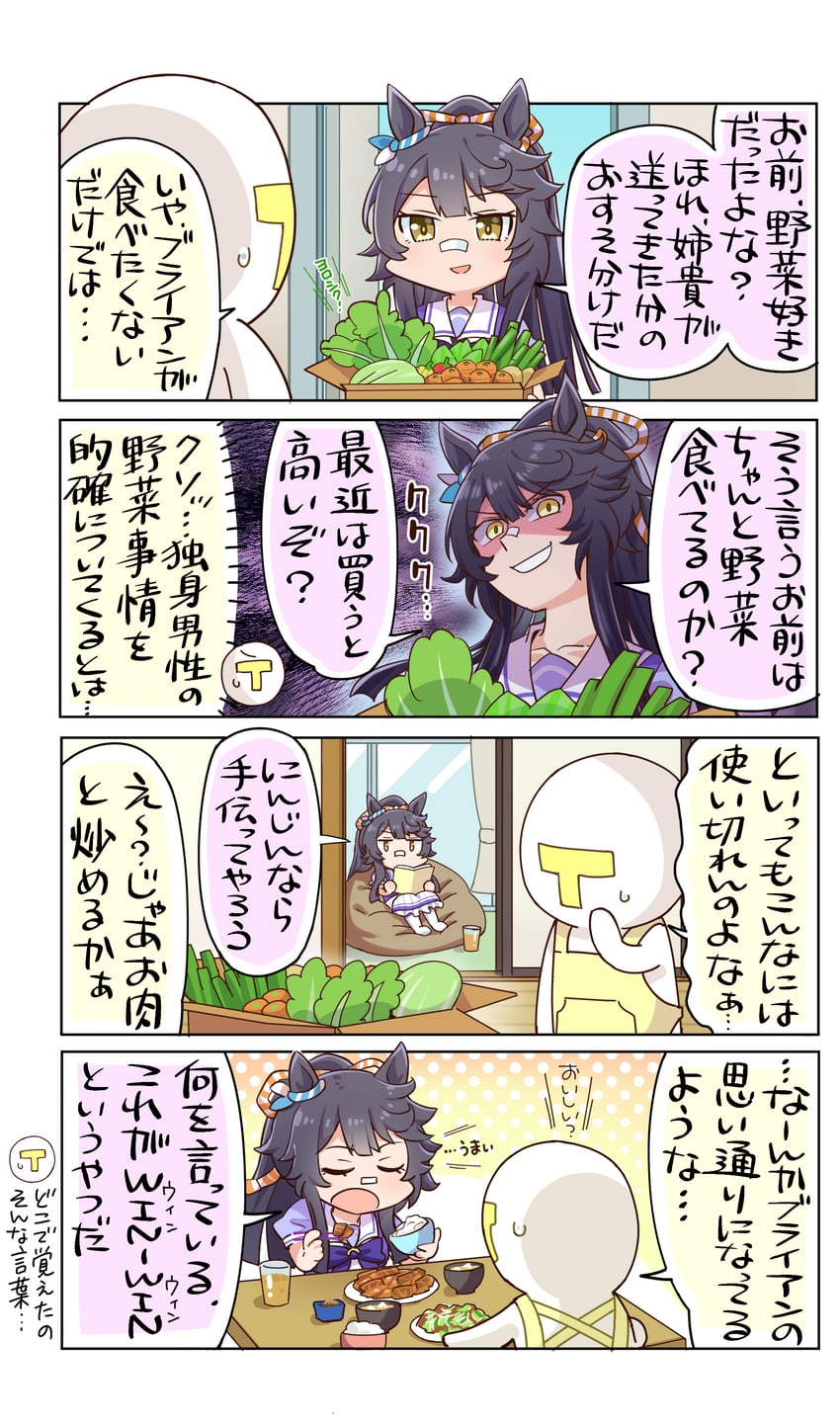 trainer, t-head trainer, and narita brian (umamusume) drawn by allitell