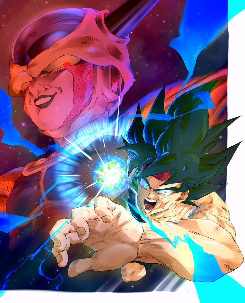 frieza, bardock, and 1st form frieza (dragon ball and 1 more) drawn by papita_pochi