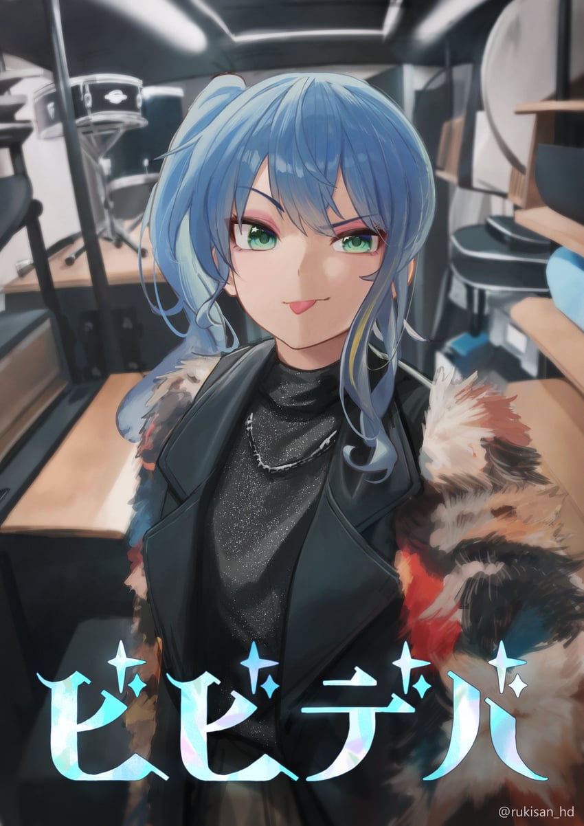 hoshimachi suisei (hololive and 1 more) drawn by rukisan_hd