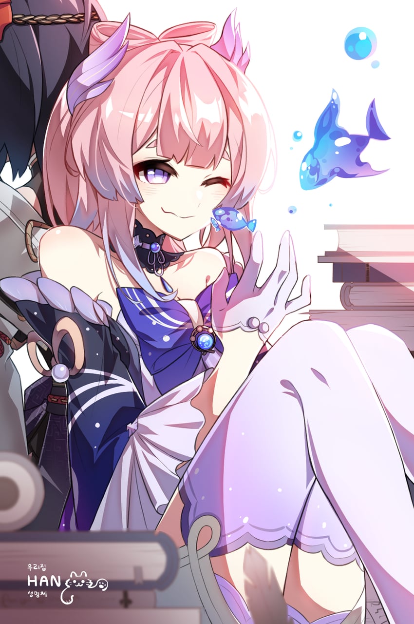 sangonomiya kokomi and kujou sara (genshin impact) drawn by tipang_(gurimulguryo)