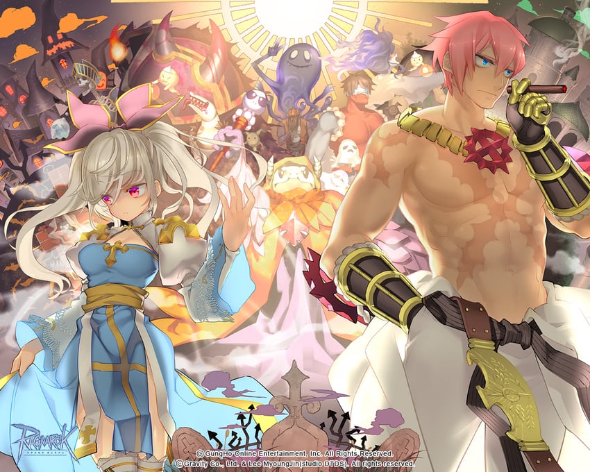 arch bishop, sura, whisper, lude, quve, and 7 more (ragnarok online) drawn by arai_12