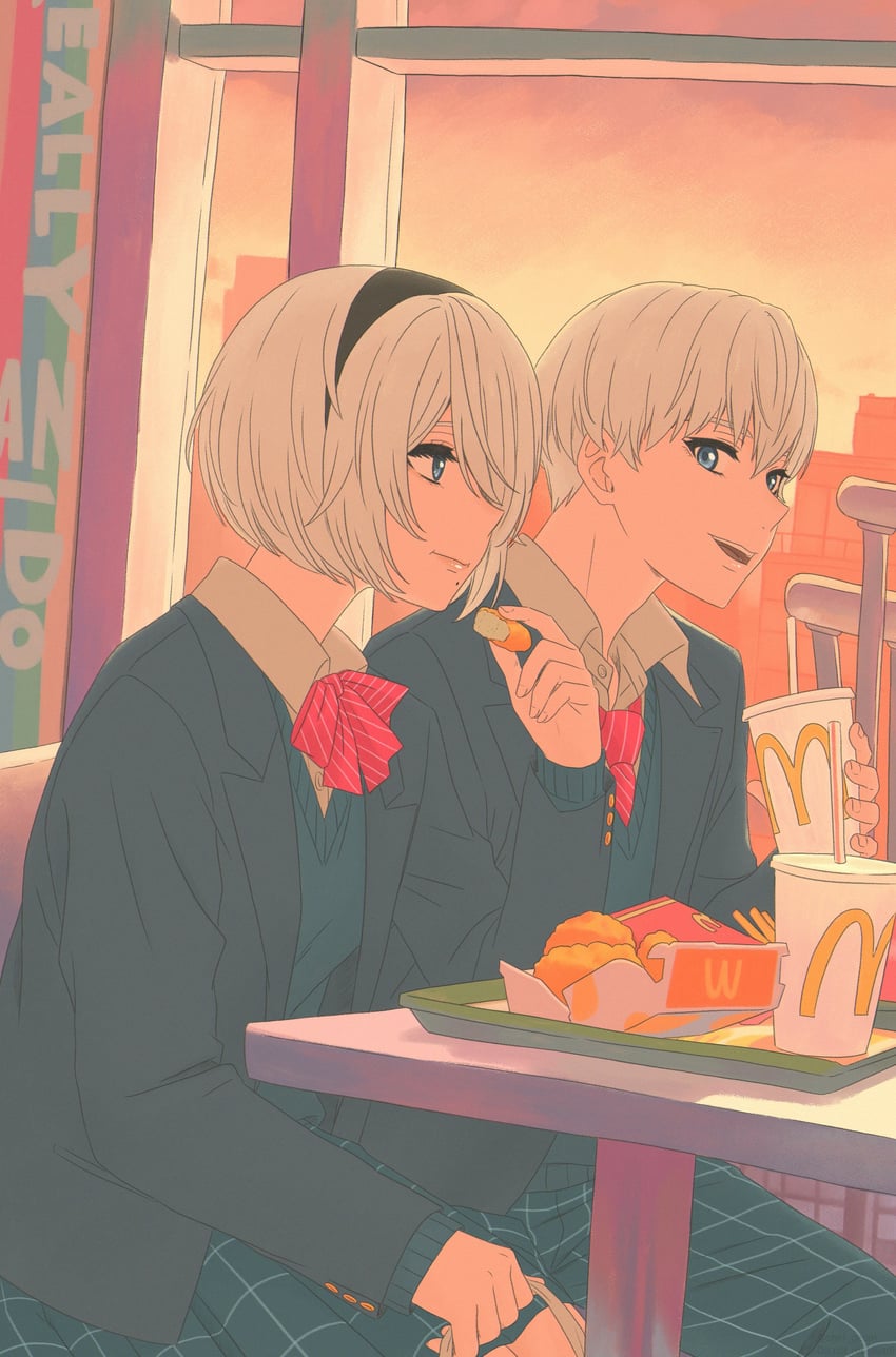 2b and 9s (nier and 3 more) drawn by shirl_geem