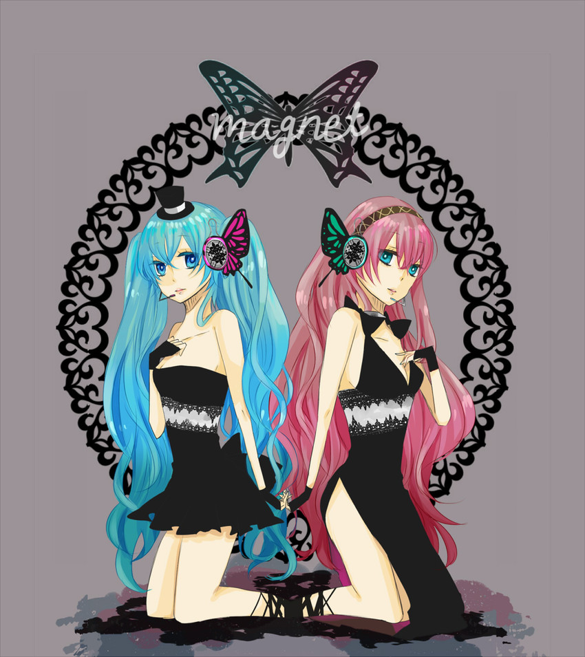 hatsune miku and megurine luka (vocaloid and 1 more) drawn by kayabuki