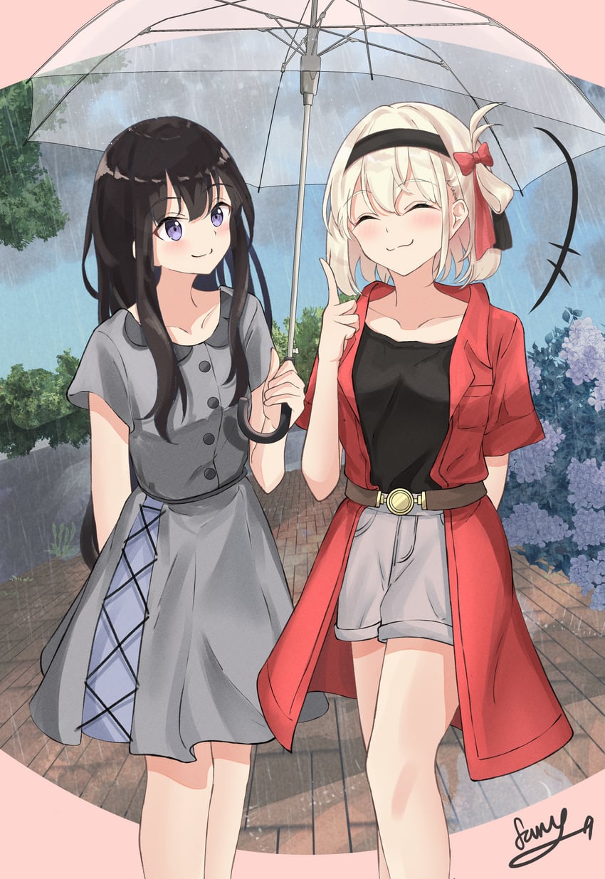 nishikigi chisato and inoue takina (lycoris recoil) drawn by farat0827