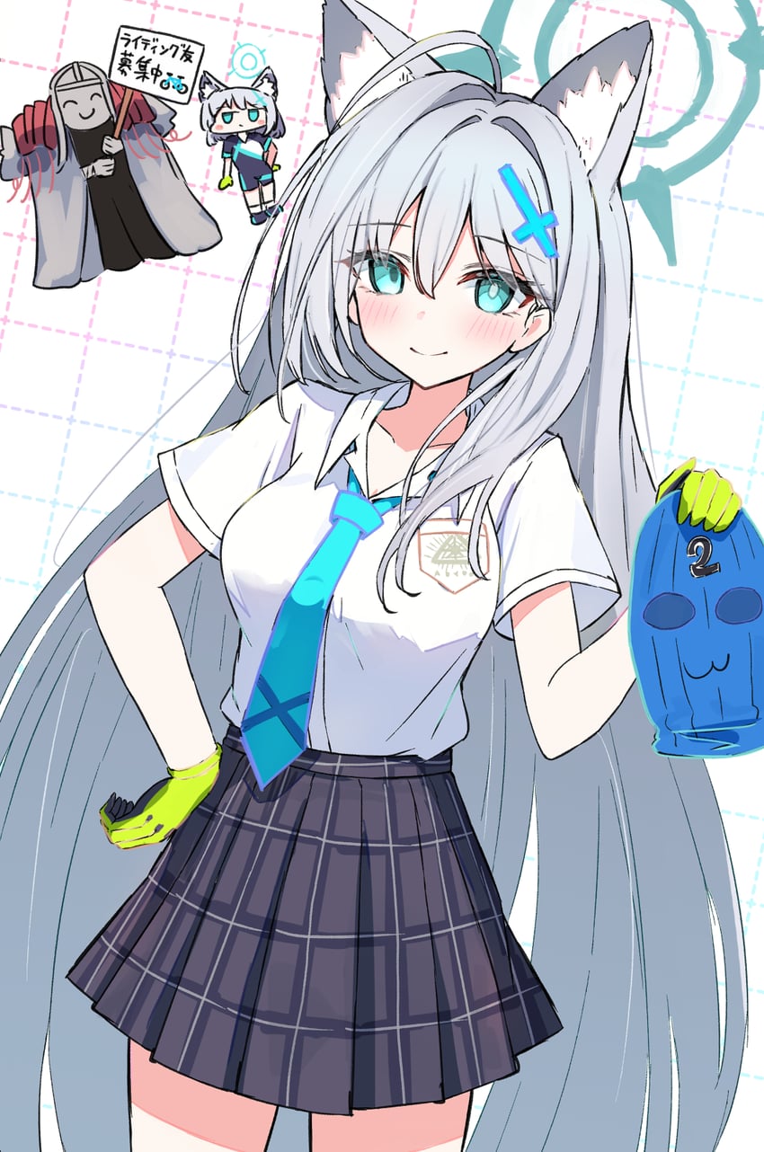 shiroko, shiroko terror, and phrenapates (blue archive) drawn by sateto_(user_knrf2332)