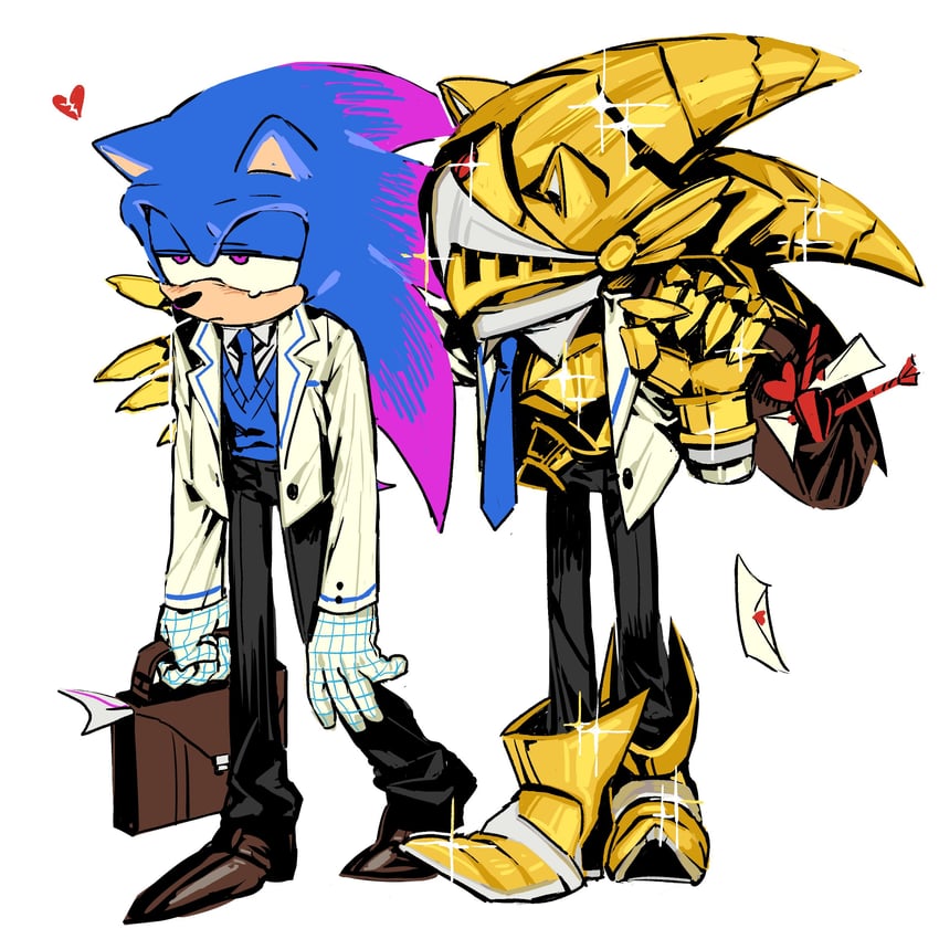 sonic the hedgehog and excalibur sonic (sonic and 2 more) drawn by diamondx1704
