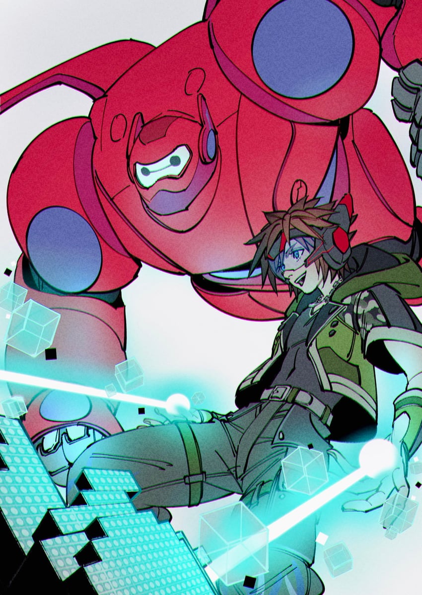 sora and baymax (kingdom hearts and 2 more) drawn by oimo_(oimkimn)