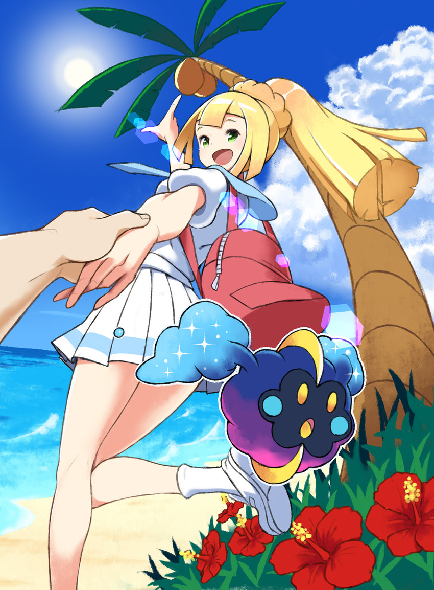 lillie and cosmog (pokemon and 1 more) drawn by tm_(hanamakisan)