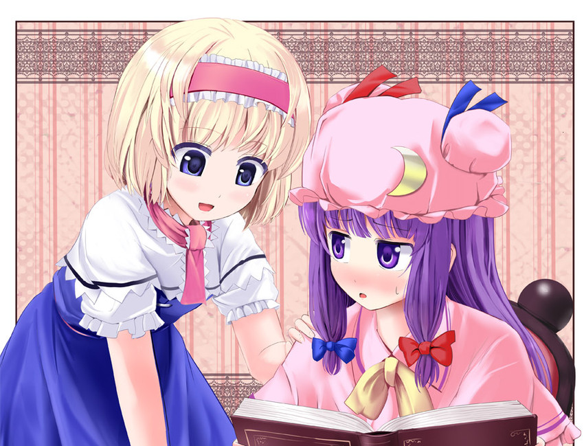 alice margatroid and patchouli knowledge (touhou) drawn by a_(aaaaaaaaaaw)
