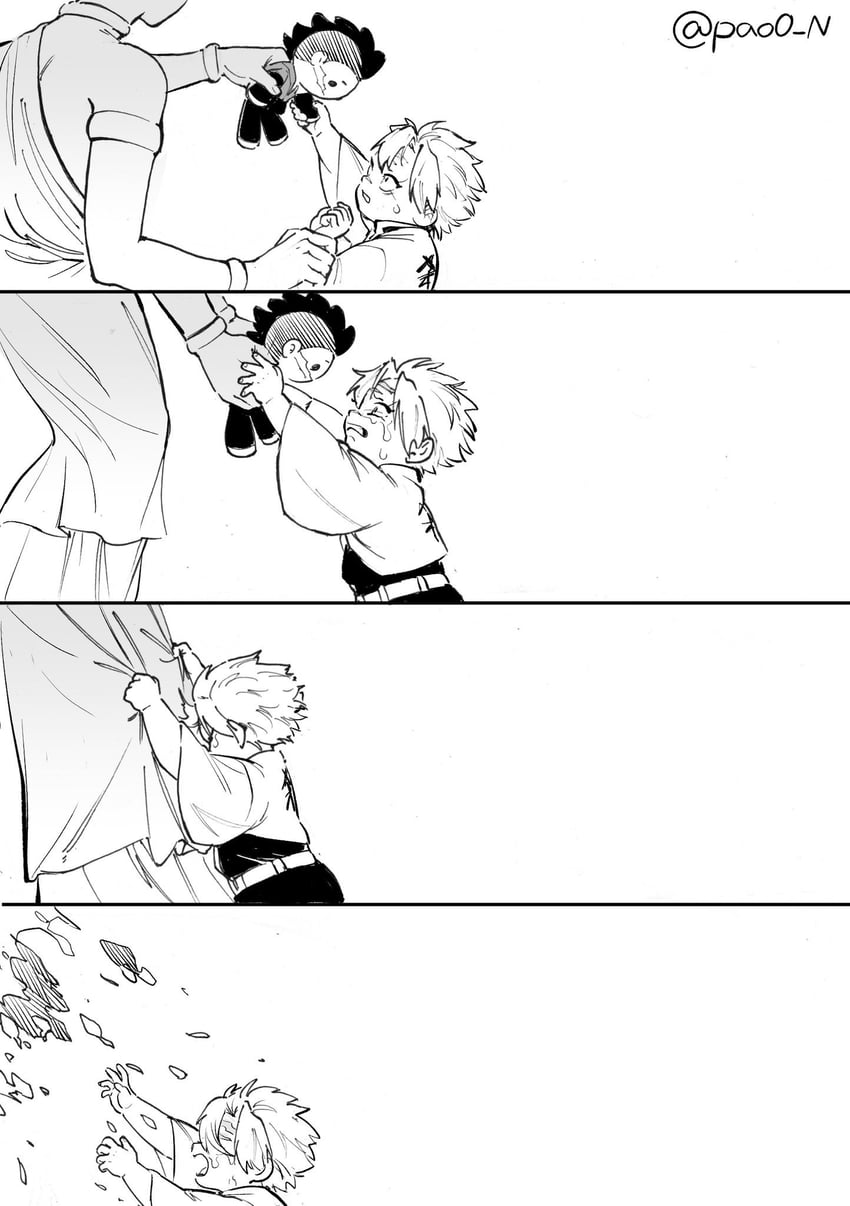 shinazugawa sanemi, shinazugawa genya, and bodhisattva (kimetsu no yaiba) drawn by pao0_n
