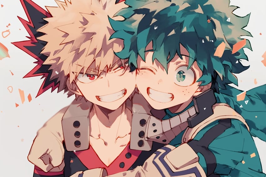 midoriya izuku and bakugou katsuki (boku no hero academia) drawn by hdo2xtdxw6xfy67
