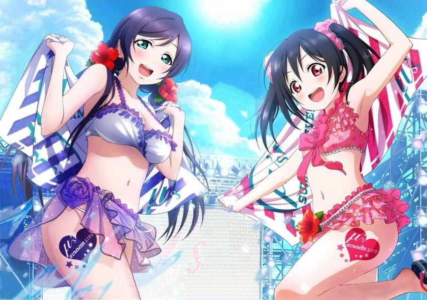 tojo nozomi and yazawa nico (love live! and 2 more)
