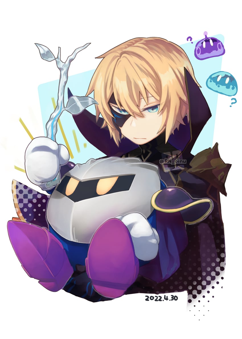 slime, meta knight, and dainsleif (genshin impact and 1 more) drawn by oinu_(magrosuki)