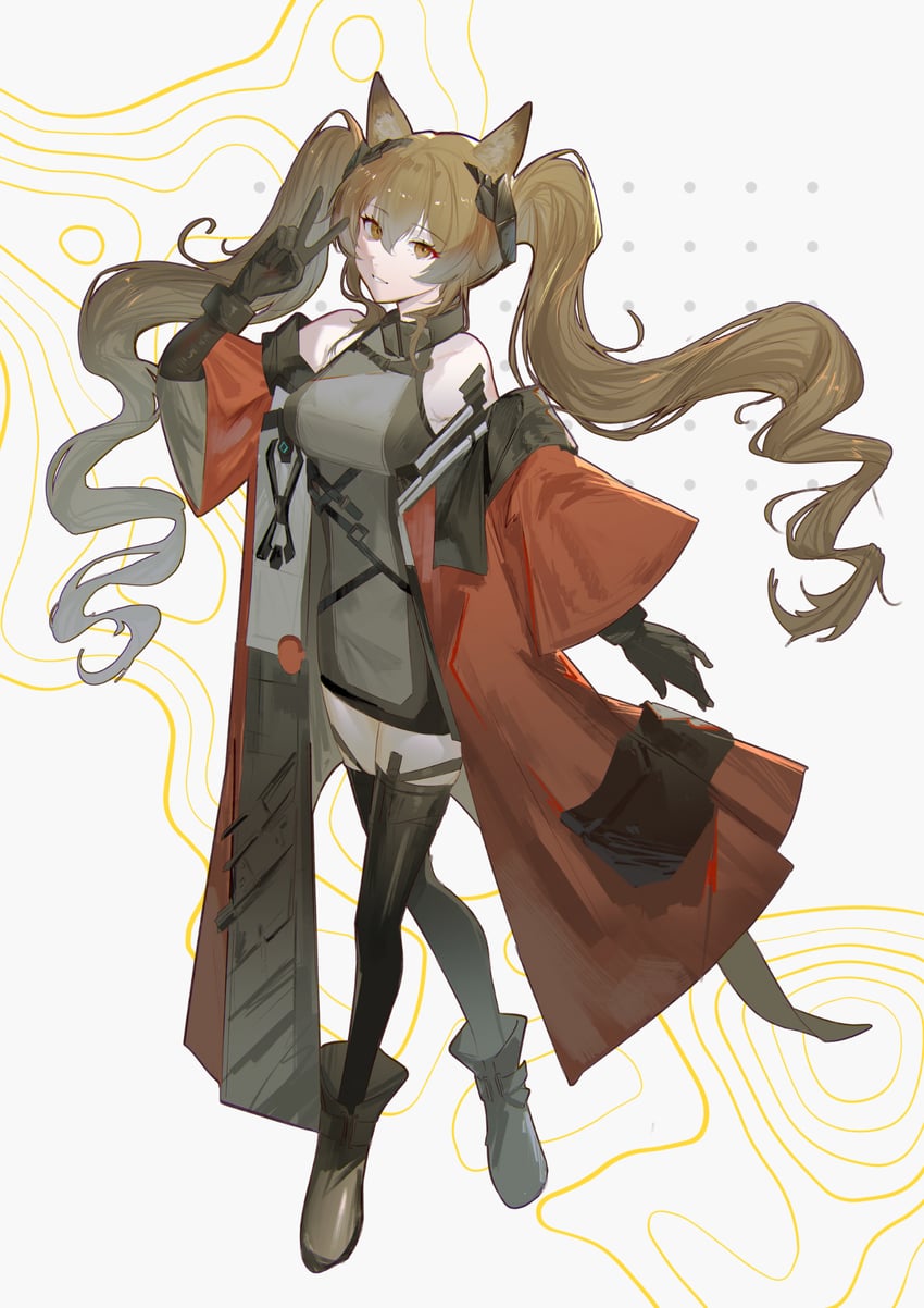 angelina and gilberta (arknights and 1 more) drawn by naoel_(naoel_art)