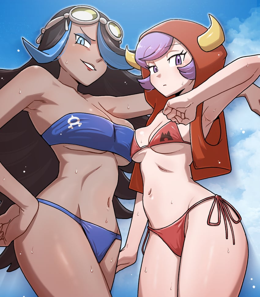 courtney and shelly (pokemon and 1 more) drawn by nutkingcall
