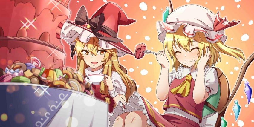 kirisame marisa and flandre scarlet (touhou and 1 more) drawn by jeno