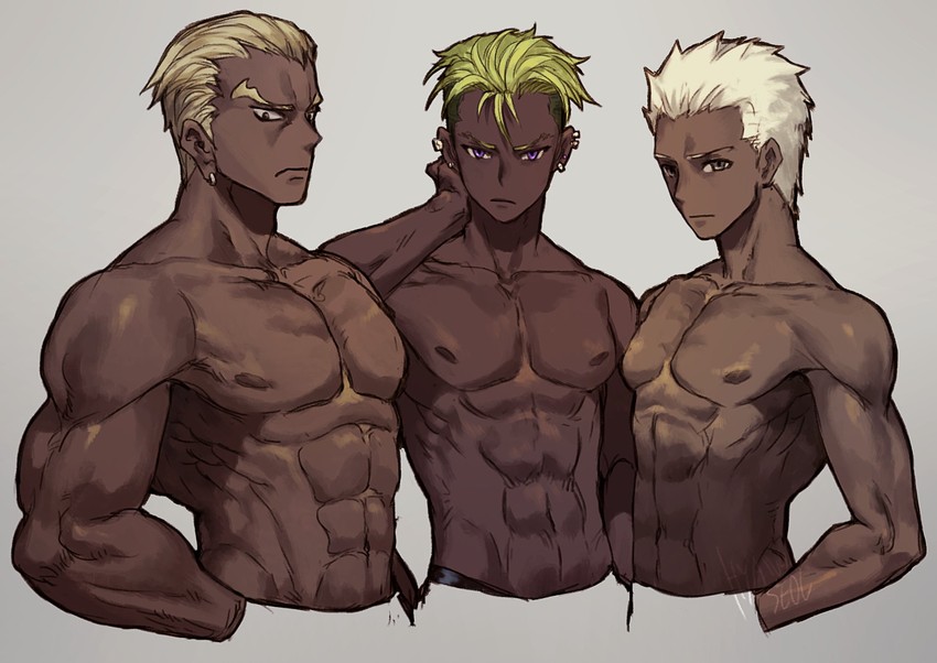 archer, gamagoori ira, and yamato alexander (fate and 6 more) drawn by leeis_cool