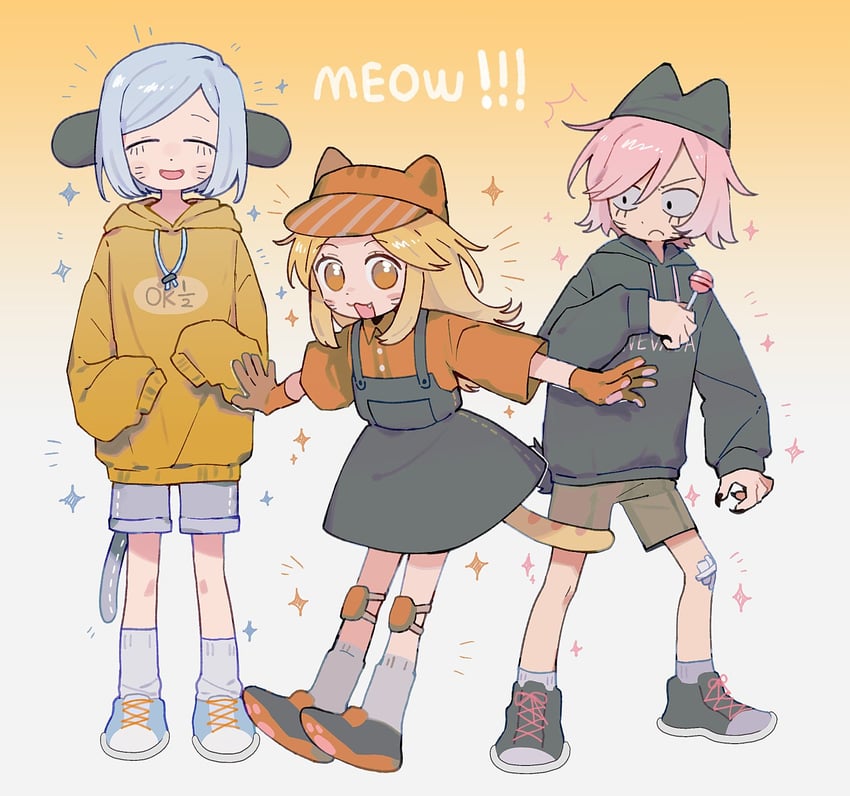nyon, nyen, and kitty carpet (randal's friends) drawn by kedoukezi143447
