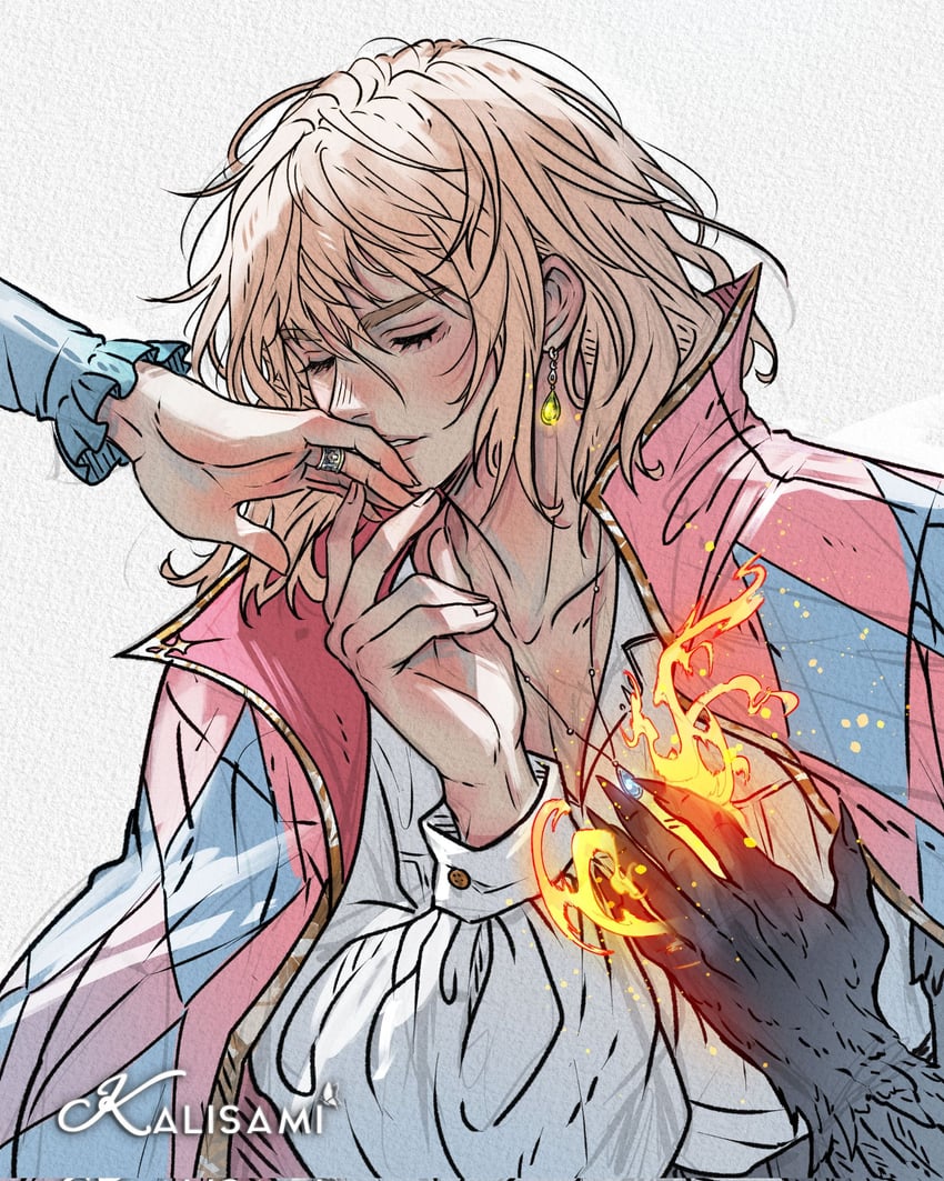 howl pendragon and sophie hatter (howl no ugoku shiro) drawn by kalisami1