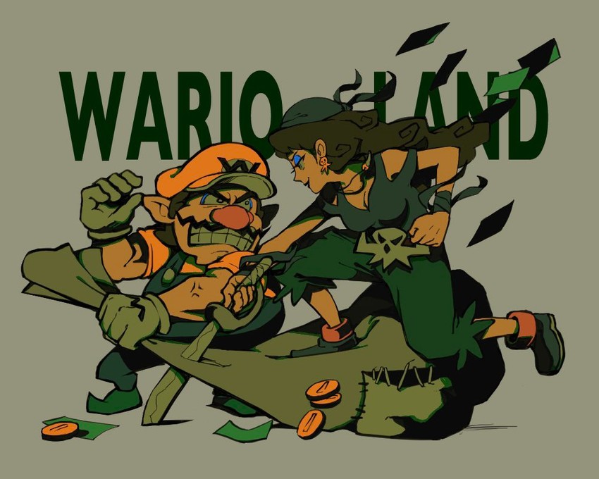 wario and captain syrup (mario and 2 more) drawn by rinabee_(rinabele0120)